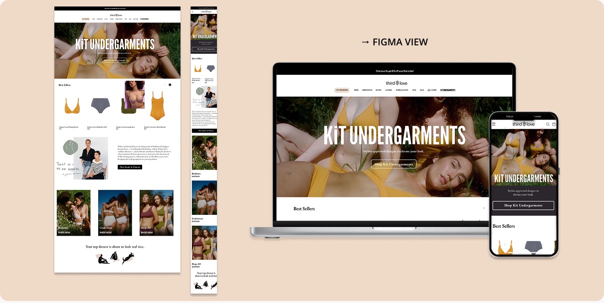 Kit Undergarments brand system digital overview
